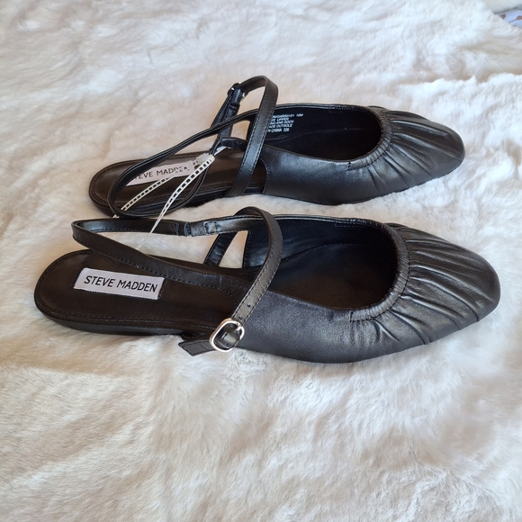 Steve Madden Garson Mary Jane Sling Back Leather Ballet Flats 10 - Picture 8 of 12